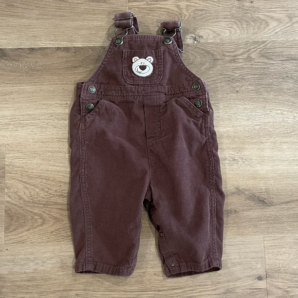 First Moments Bottoms 5 For 2 Brown Corduroy Baby Overalls 36